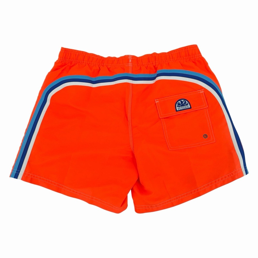 NWT Sundek Board Shorts Mens 34 Fluo Orange Solid DSRB Low Rise 5" Swim Trunks